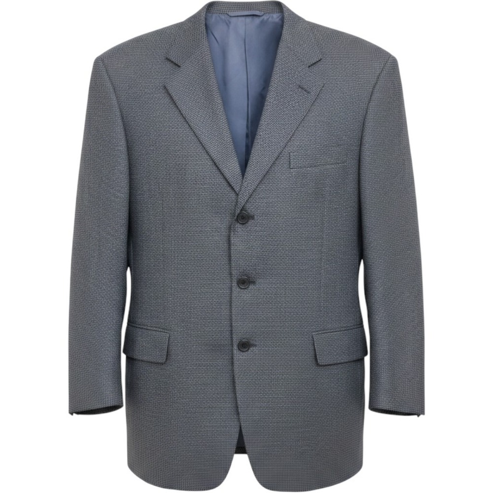 Hickey Freeman Canterbury Grey Micro Check Blazer Mens 43R Wool Cashmere Vtg - Picture 1 of 11